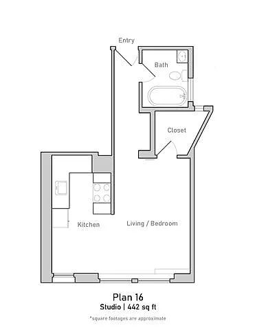 Floor plan Studio - Plan 16