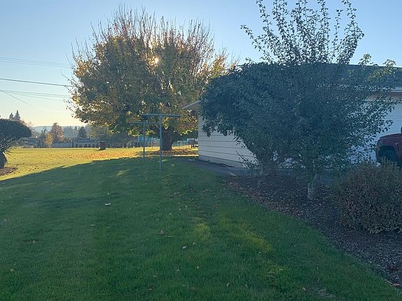 side yard of the house