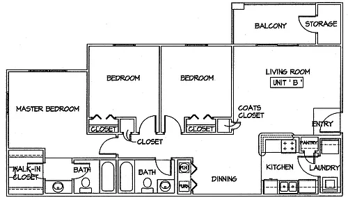 Floor plan 3Bed/2Bath Up