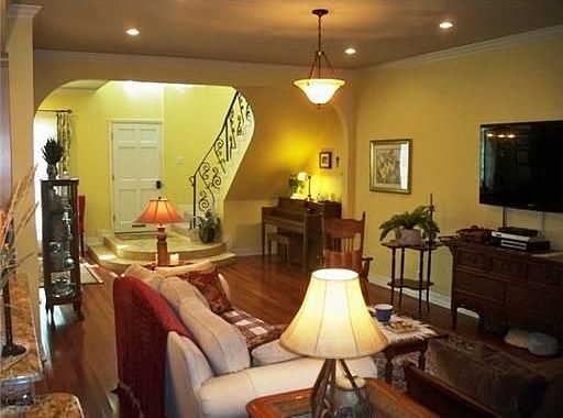 Living with fireplace