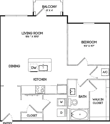 A2A | 1x1 | 825 sq ft A2A | 1x1 | 825 sq ft