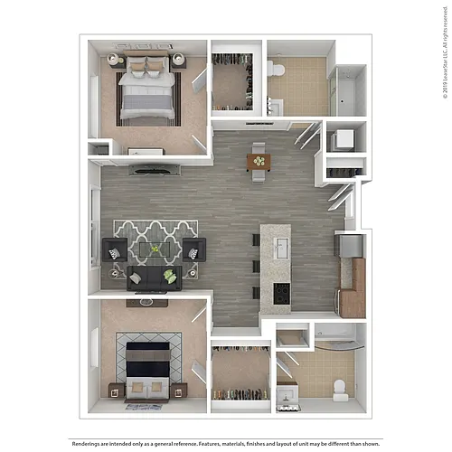 Floor plan C13.HC - 2 bed/2 bath (handicap accessible)