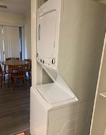 stack washer dryer remains in unit