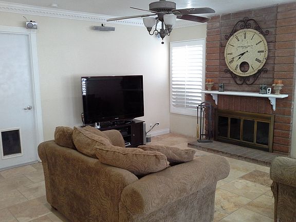 Family room with fireplace
