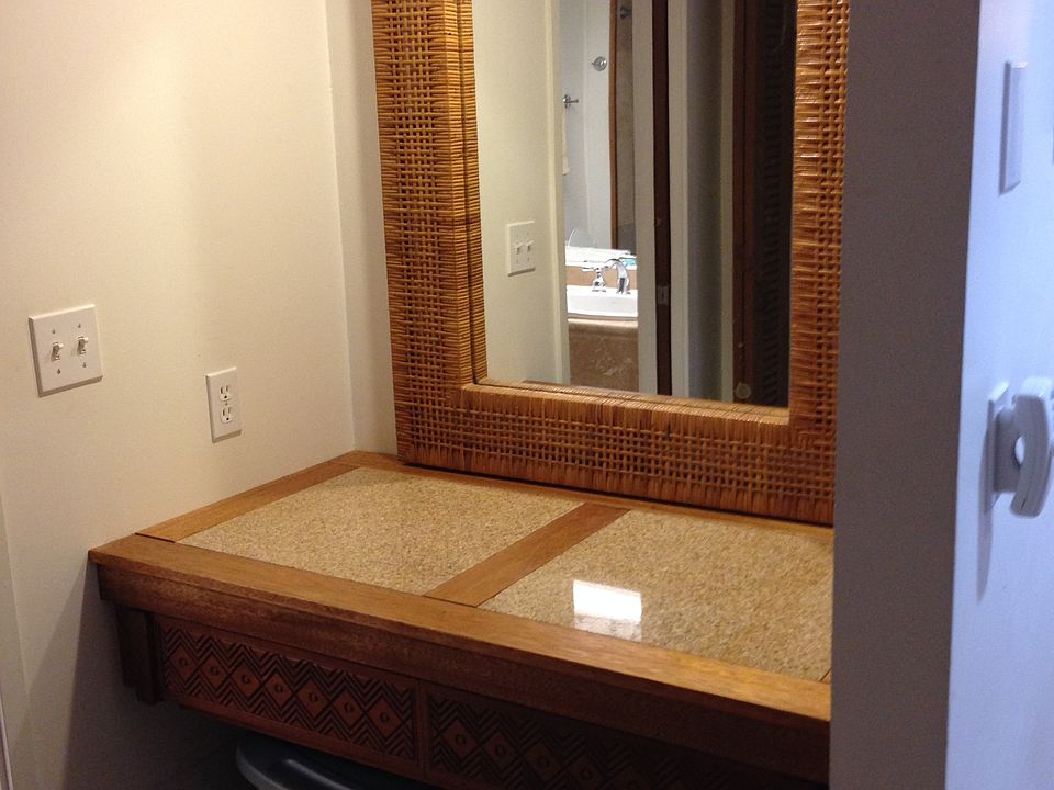 Vanity with granite counter tops