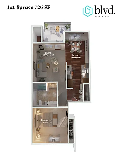 Floor plan Spruce - Small