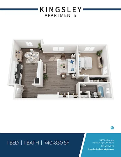 Floor plan 1 Bedroom 1 Bathroom Extended