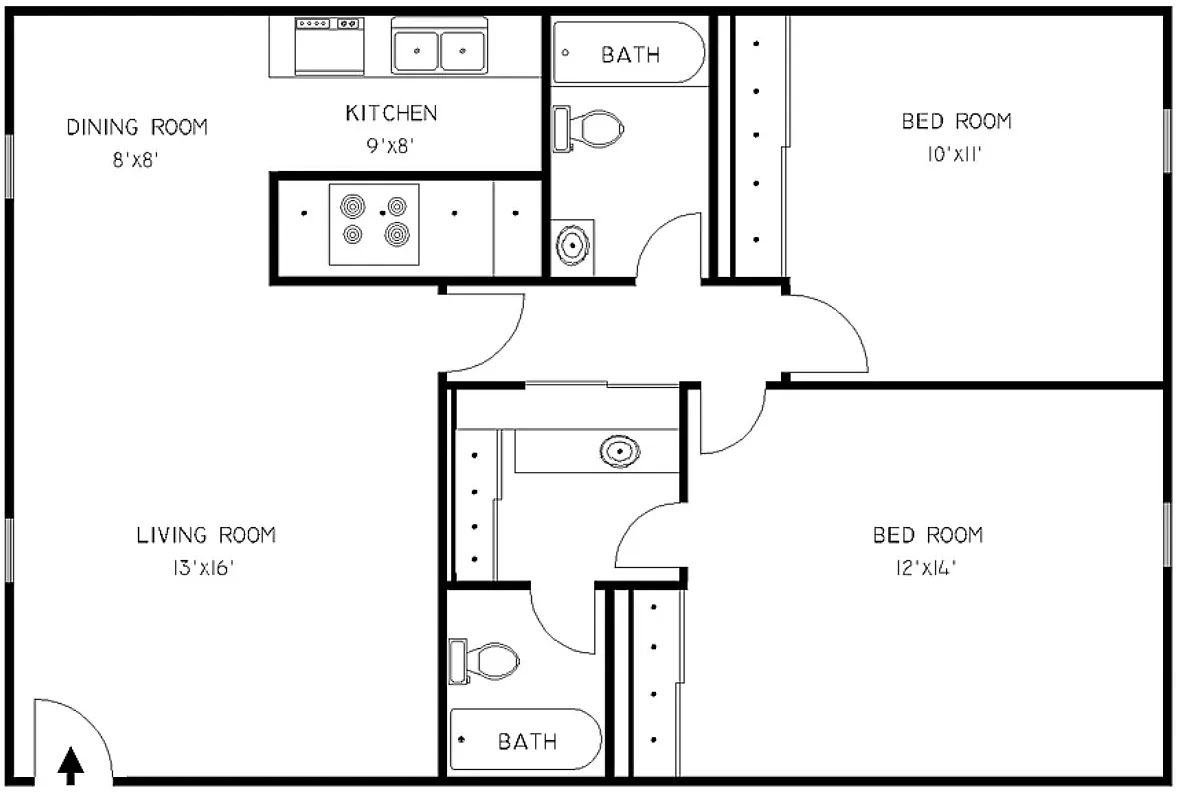 Floor plan Two Bedroom