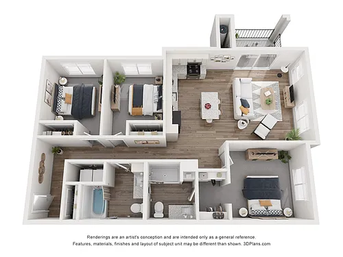 Floor plan 3 Bedroom C1