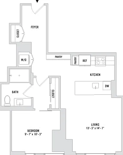 One Bedroom A13 - 785 Sq. Ft. - Residences 4105 One Bedroom A13 - 785 Sq. Ft. - Residences 4105