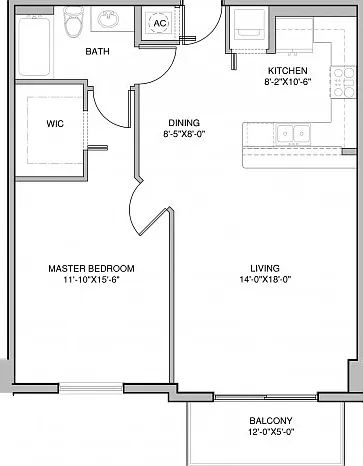 1 Bedroom, 1 Bath 1 Bedroom, 1 Bath
