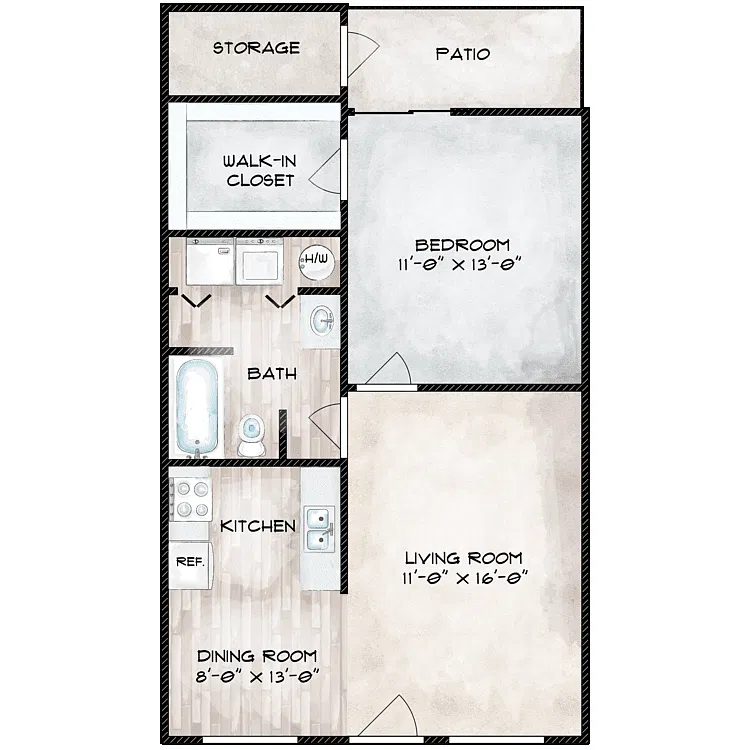 Floor plan 1 Bedroom 1 Bathroom