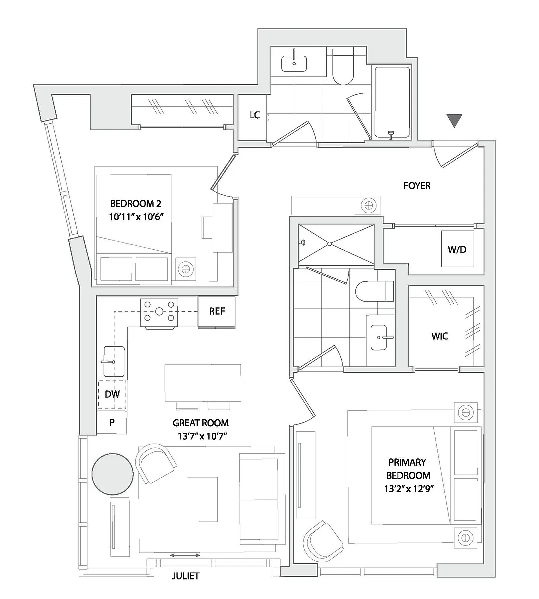 Floor plan 2 BED B3