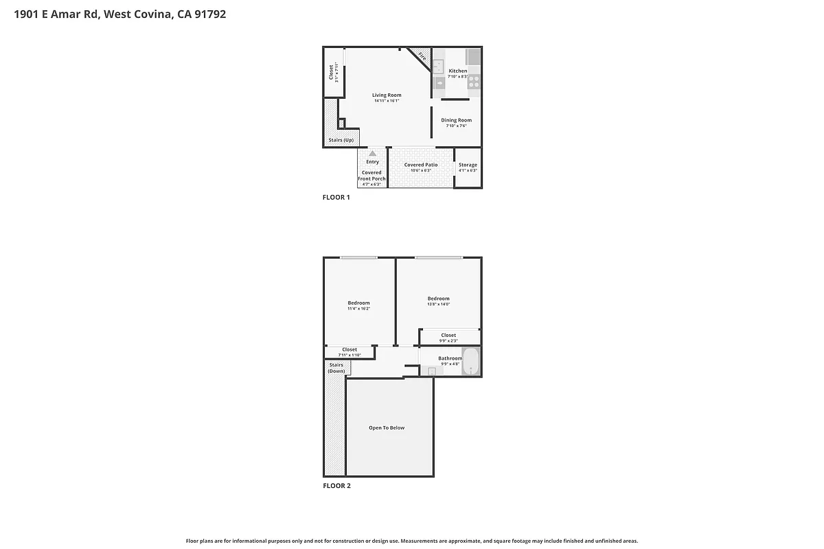 Floor plan 2 Bed 1 Bath Townhome
