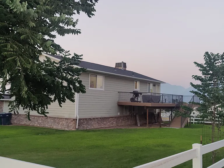 Back yard and deck