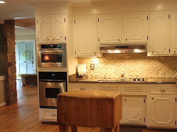 Custom stone backsplash