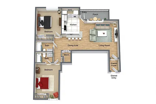 Floor plan 2 Bedroom Apartment