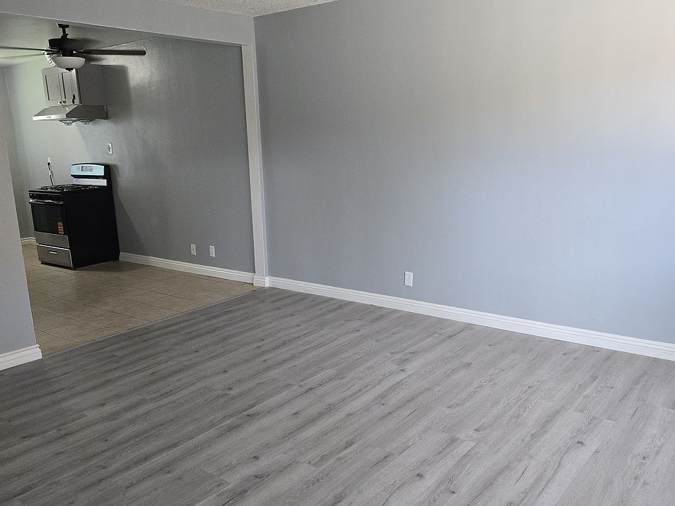 Living room & Dining Area with ceiling fan