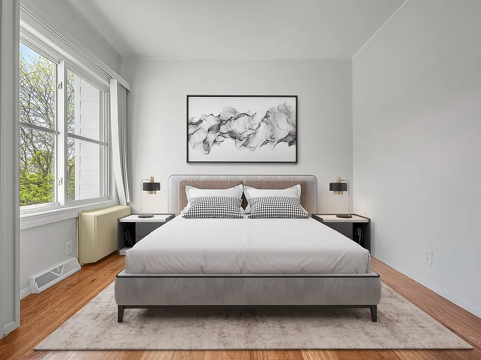 Bedroom #2 - from a front view near doorway with bed and decor ( VS)1