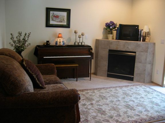 Family room with gas fireplace