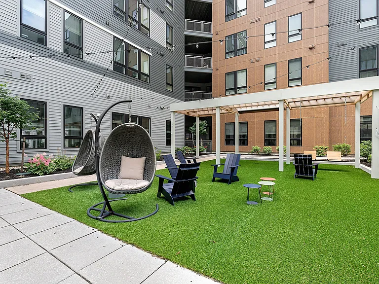 Courtyard with covered seating