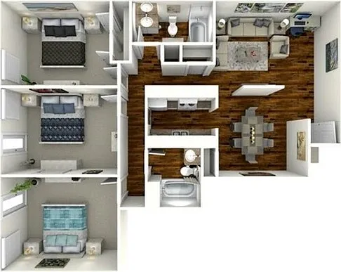 Floor plan 3 bedroom 2 bath