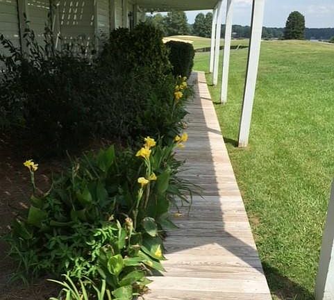 walkway to unit