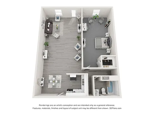 Floor plan One Bedroom Garden Upgrade