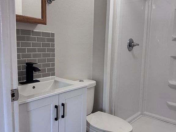 New Vanity, flooring, tile 
backsplash