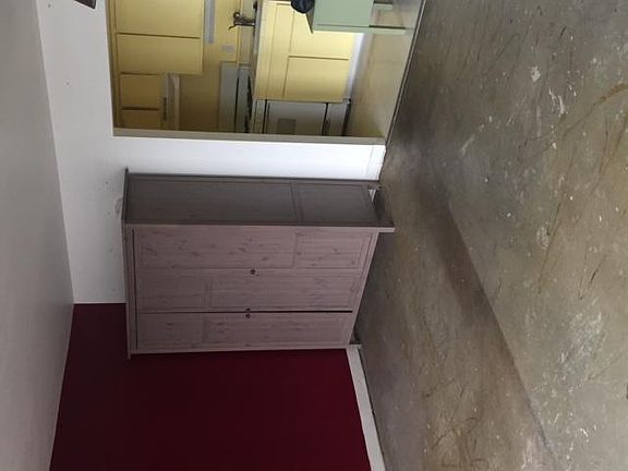 Another view of the main living area - dark red wall is bein