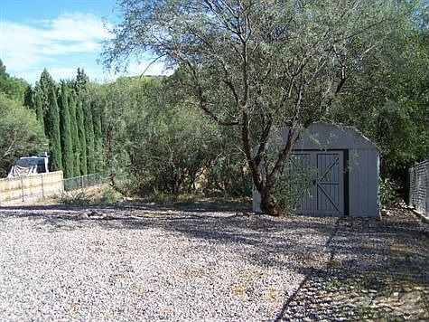 Storage shed in back yard
