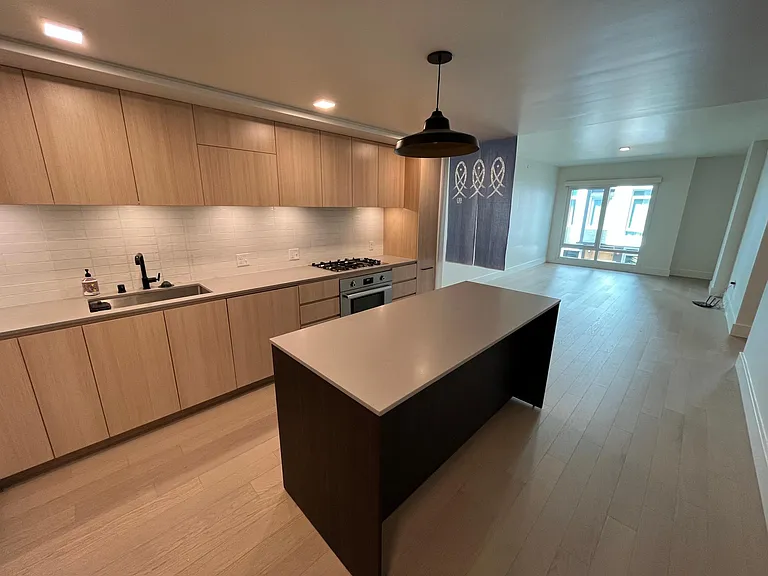 Spacious kitchen and living room