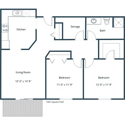 Floor plan Two Bedroom 21L