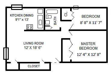 Floor plan 2 bedroom