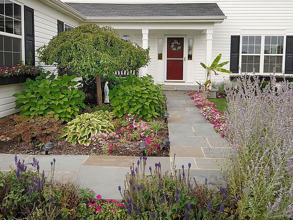 Blue Stone walkway to covered porch