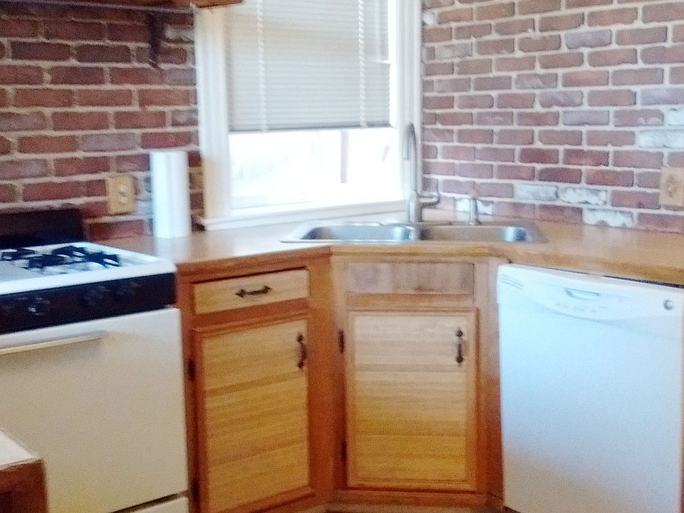 Exposed brick in the kitchen