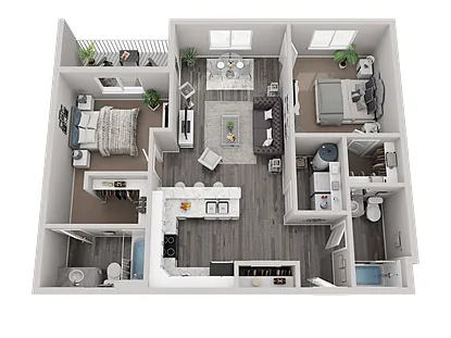 Floor plan 2 Bed/2Bath