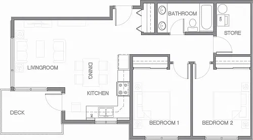 Floor plan 2 Bedroom