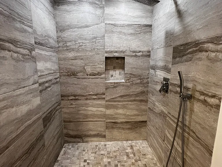 Hallway bathroom shower