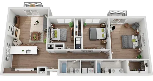 Floor plan 3 Bedroom/2 Bath