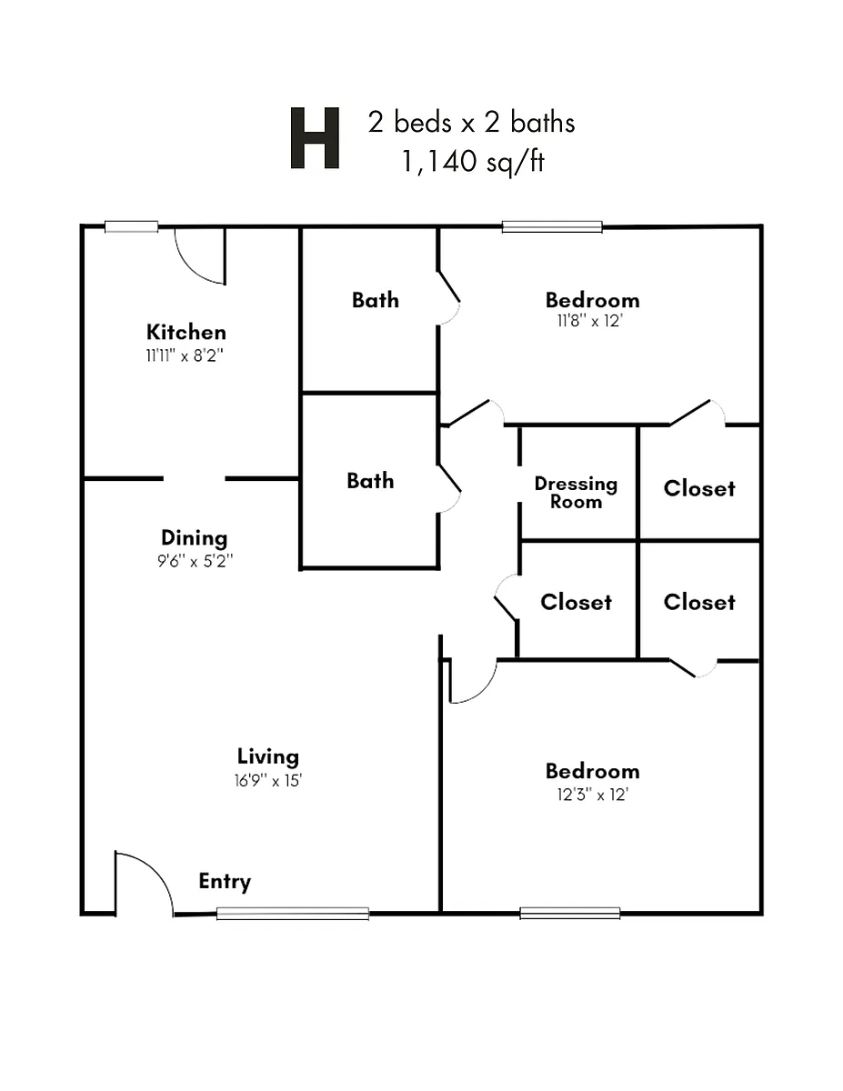 Floor plan 2x2E