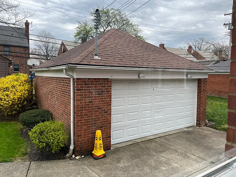 Garage and parking area