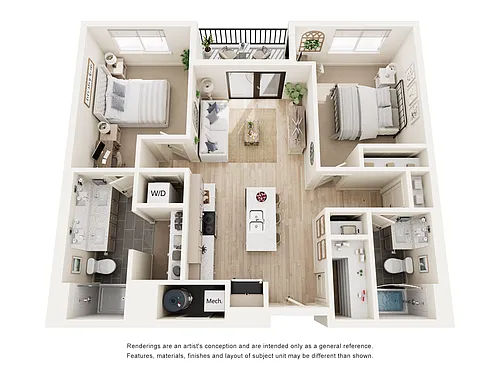 Floor plan 2 Bed/2 Bath