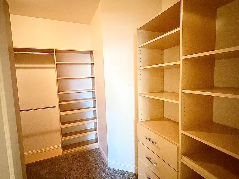 Renovated closet in the primary bedroom