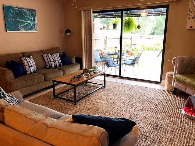 Unit is shown with furnishings (not included in rent)