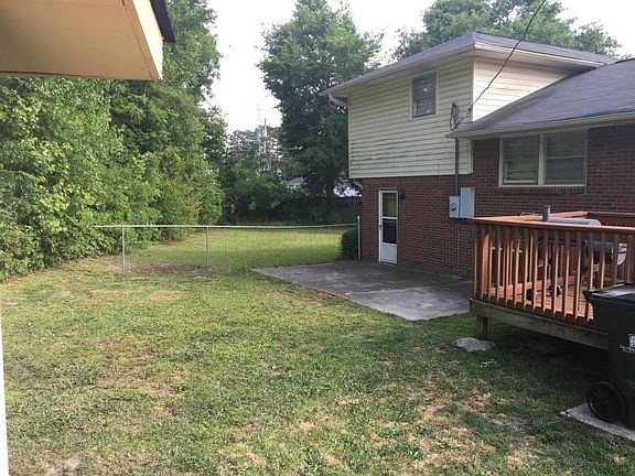 fenced back yard