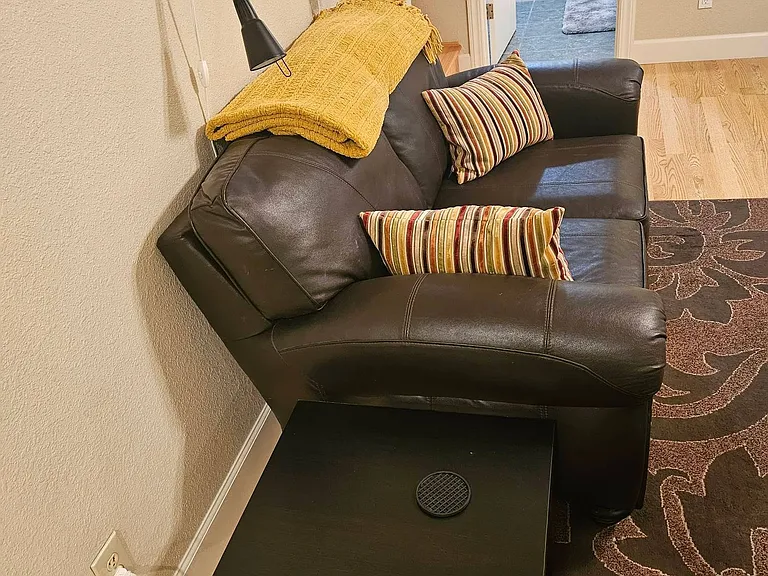 Leather loveseat