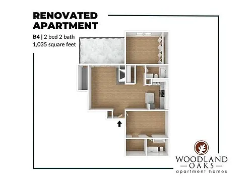 Floor plan 2 Bedroom 2 Bathroom (B4)