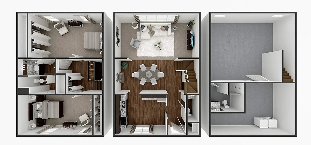 Floor plan 2 Bedroom 2.5 Bath 1568 sq ft