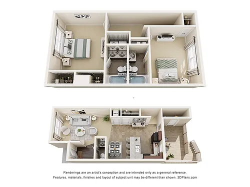 Floor plan Townhome with deck